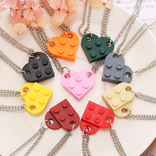 Interlocking LEGO Heart Necklace